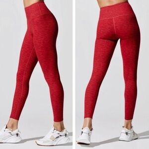 CARBON38 Ribbed 7/8 Legging Red Leopard Print Small S